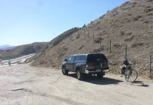 My Truck at the trailhead on H/W58. This is the spot Cheryl Strayed started her hike on the PCT